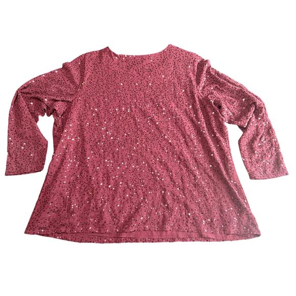 Coldwater Creek- 3x 24 - sequin Blouse long sleeve flowy Purple formal - Picture 2 of 6